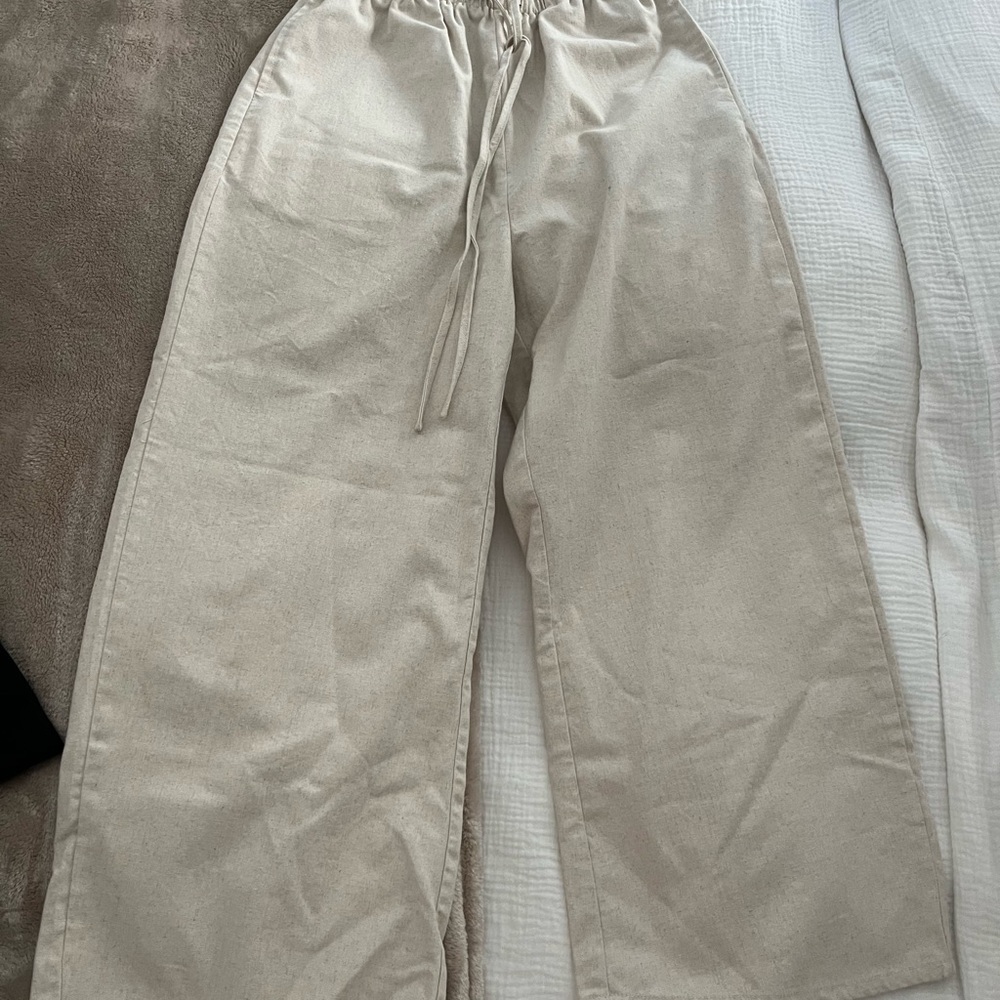 Cider Cream Elastic Waist Pants